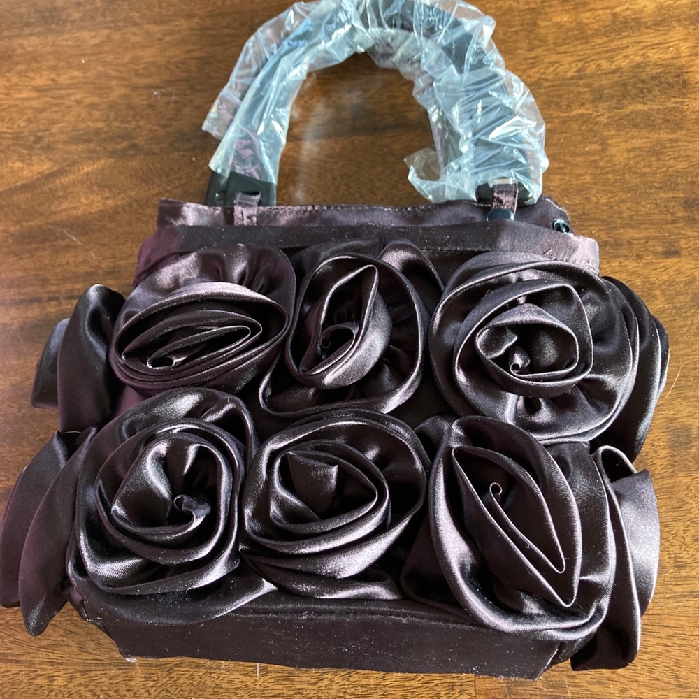 Chocolate roses rosette handbag